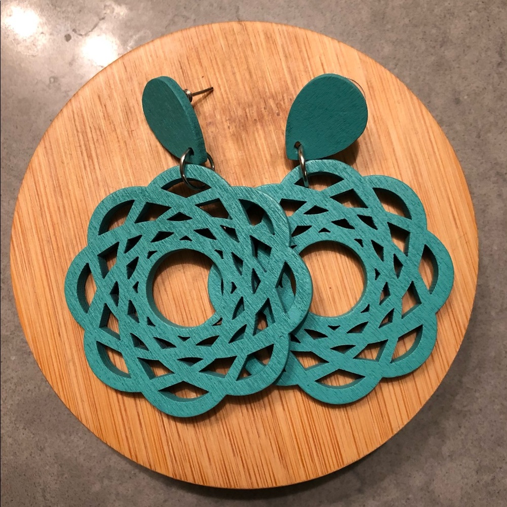 Teal earrings